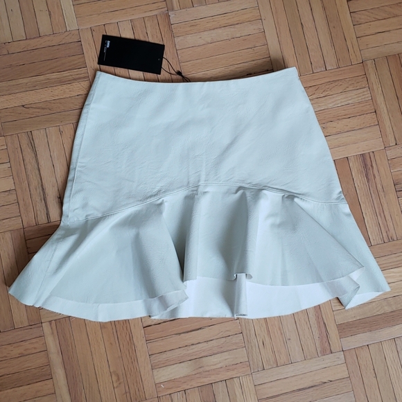 Zara Dresses & Skirts - Zara pleather white skirt